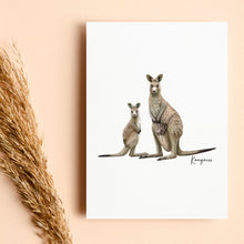 Load image into Gallery viewer, Majestic & Adventurous Australian Native Kangaroo Poster, Tote Bag & Card Set - Australiana Gifts Co
