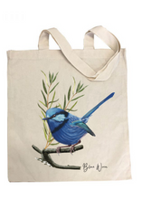 Load image into Gallery viewer, Blue Wren Cotton Tote Bag
