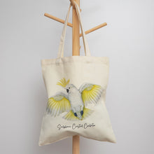 Load image into Gallery viewer, Sulphur Crested Cockatoo Bird Cotton Tote Bag