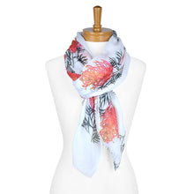 Load image into Gallery viewer, Grevillea Flower Scarf | White