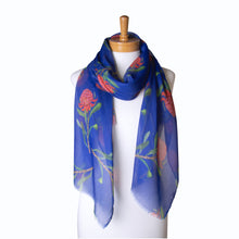 Load image into Gallery viewer, Waratah Flower Scarf | Navy