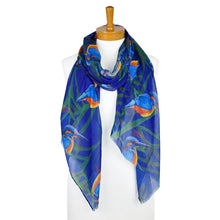 Load image into Gallery viewer, Kingfisher Bird Scarf | Navy
