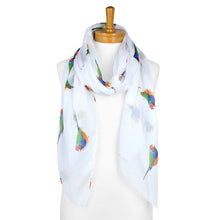 Load image into Gallery viewer, Gouldian Finch Bird Scarf | White