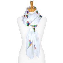 Load image into Gallery viewer, Gouldian Finch Bird Scarf | White