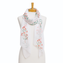 Load image into Gallery viewer, Red Flowering Gum Scarf | White