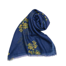 Load image into Gallery viewer, Golden Wattle Scarf | Navy