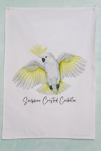 Load image into Gallery viewer, Sulphur Crested Cockatoo Tea Towel - Australian Design