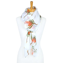 Load image into Gallery viewer, Banksia Flower Scarf | White - Australiana Gifts Co