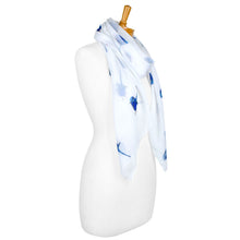 Load image into Gallery viewer, Blue Wren Bird Scarf | White - Australiana Gifts Co