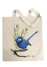 Load image into Gallery viewer, Blue Wren Cotton Tote Bag - Australiana Gifts Co