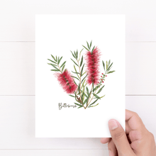 Load image into Gallery viewer, Bottlebrush Flower Card | Red - Australiana Gifts Co