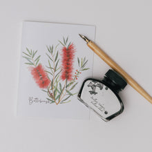 Load image into Gallery viewer, Bottlebrush Flower Card | Red - Australiana Gifts Co
