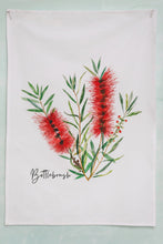 Load image into Gallery viewer, Bottlebrush Tea Towel | Red - Australian Design - Australiana Gifts Co