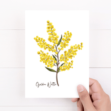 Load image into Gallery viewer, Golden Wattle Flower Card - Australiana Gifts Co