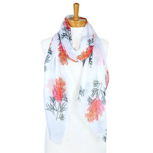 Load image into Gallery viewer, Grevillea Flower Scarf | White - Australiana Gifts Co