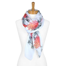 Load image into Gallery viewer, Grevillea Flower Scarf | White - Australiana Gifts Co