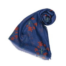 Load image into Gallery viewer, Kangaroo Paws Scarf | Navy - Australiana Gifts Co