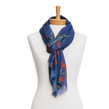 Load image into Gallery viewer, Kangaroo Paws Scarf | Navy - Australiana Gifts Co