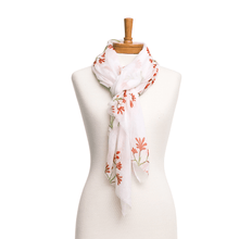 Load image into Gallery viewer, Kangaroo Paws Scarf | White - Australiana Gifts Co
