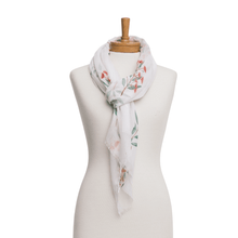 Load image into Gallery viewer, Red Flowering Gum Scarf | White - Australiana Gifts Co