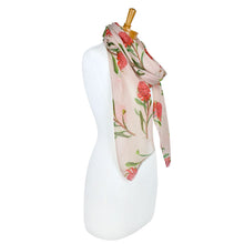 Load image into Gallery viewer, Waratah Flower Scarf | Beige - Australiana Gifts Co