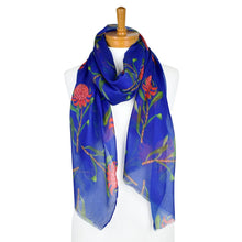 Load image into Gallery viewer, Waratah Flower Scarf | Navy - Australiana Gifts Co
