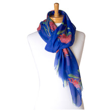 Load image into Gallery viewer, Waratah Flower Scarf | Navy - Australiana Gifts Co