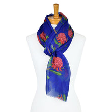 Load image into Gallery viewer, Waratah Flower Scarf | Navy - Australiana Gifts Co