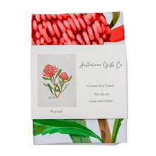 Load image into Gallery viewer, Waratah Tea Towel - Australian Design - Australiana Gifts Co