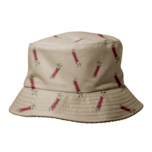 Load image into Gallery viewer, AGCH1002: Beige: Red Bottlebrush Reversible Bucket Hat
