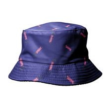 Load image into Gallery viewer, AGCH1003: Navy: Pink Bottlebrush Reversible Bucket Hat
