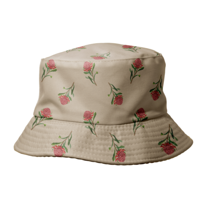 AGCH1004: Beige: Waratah Reversible Bucket Hat