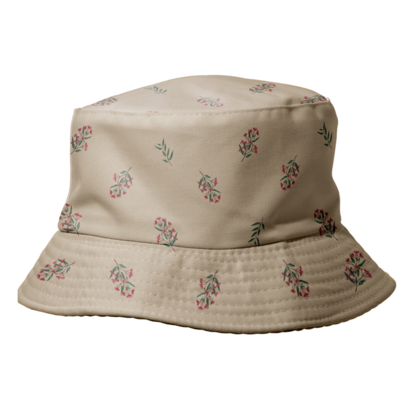 AGCH1007: Beige: Red Flowering Gum Reversible Bucket Hat