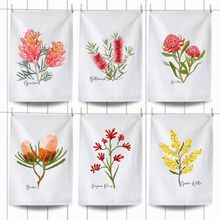 Load image into Gallery viewer, Australian Native Floral Tea Towels | Set of 6 - Australiana Gifts Co
