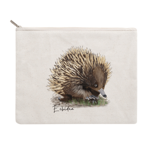 Echidna Cotton Zipper Pouch - Australiana Gifts Co