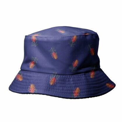 Grevillea Reversible Bucket Hat | Navy - Australiana Gifts Co