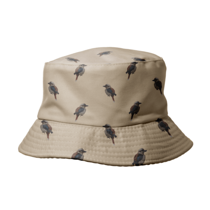 Kookaburra Reversible Bucket Hat | Beige - Australiana Gifts Co