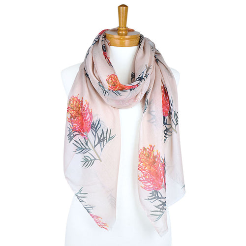 Grevillea Flower Scarf | Beige