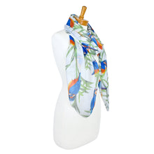 Load image into Gallery viewer, Kingfisher Bird Scarf | White
