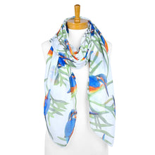 Load image into Gallery viewer, Kingfisher Bird Scarf | White
