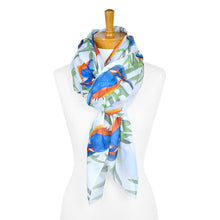 Load image into Gallery viewer, Kingfisher Bird Scarf | White
