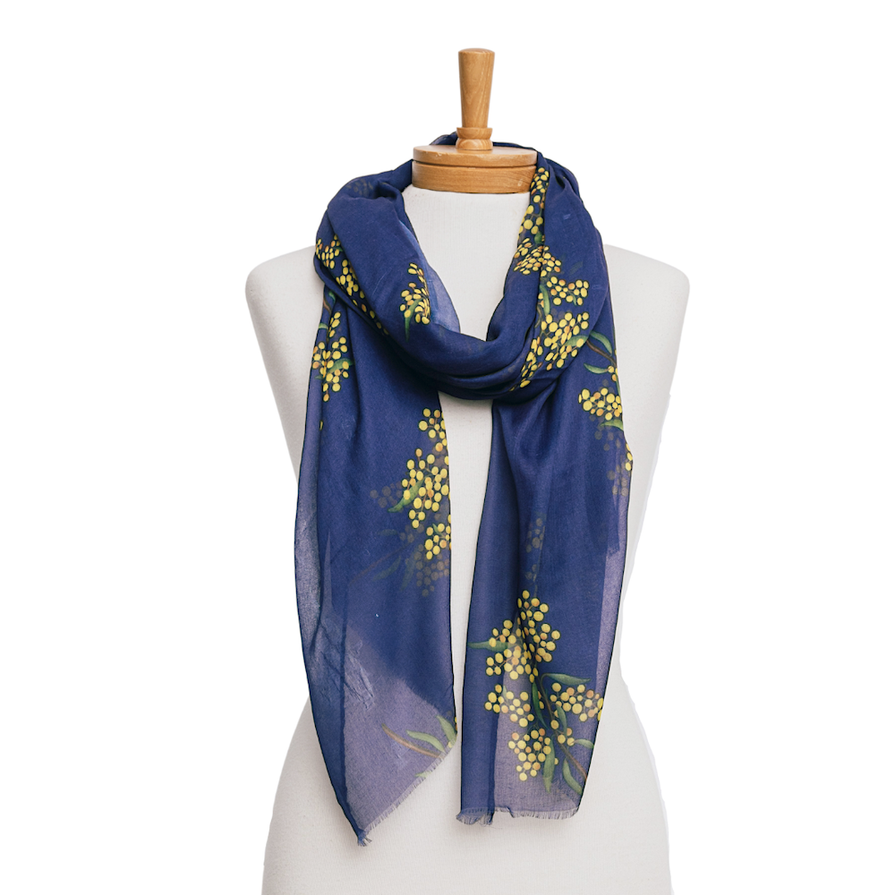 Golden Wattle Scarf | Navy