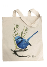 Load image into Gallery viewer, Blue Wren Cotton Tote Bag - Australiana Gifts Co
