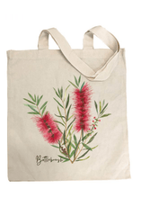 Load image into Gallery viewer, Bottlebrush Cotton Tote Bag | Red - Australiana Gifts Co
