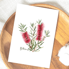 Load image into Gallery viewer, Bottlebrush Flower Card | Red - Australiana Gifts Co
