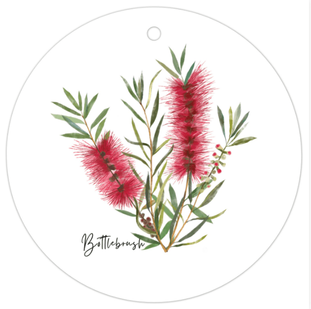 BottleBrush Flower Gift Tag | Red - Australiana Gifts Co