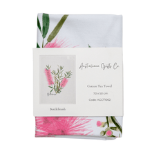 Load image into Gallery viewer, Bottlebrush Tea Towel | Pink - Australian Design - Australiana Gifts Co
