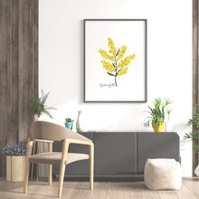 Load image into Gallery viewer, Golden Wattle Flower Poster - Australiana Gifts Co
