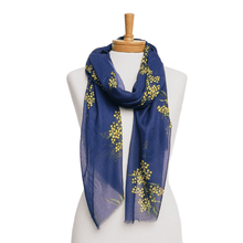 Load image into Gallery viewer, Golden Wattle Scarf | Navy - Australiana Gifts Co
