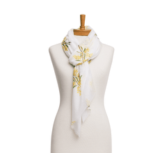 Load image into Gallery viewer, Golden Wattle Scarf | White - Australiana Gifts Co
